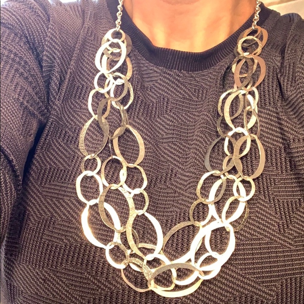 Silver hoop chain necklace